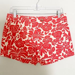 J. Crew Factory Pink Cream Floral Print Chino Shorts Size 2